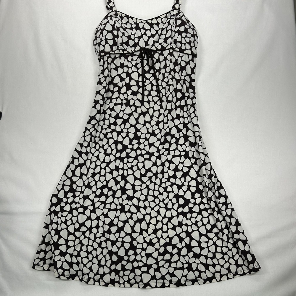 Vintage Studio I Y2K Black White Pebble Print Empire Waist Slip Sundress 10